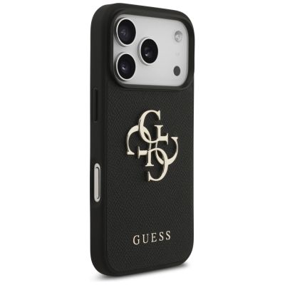4. Guess Grained Big 4G & Classic Logo case for iPhone 17 Pro - black