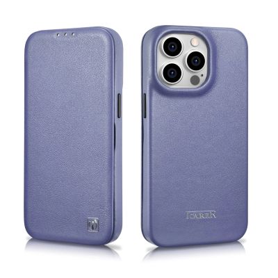 28. iCarer CE Premium Leather Folio Case iPhone 14 Pro Max Magnetic Flip Leather Folio Case MagSafe Light Purple (WMI14220716-LP)