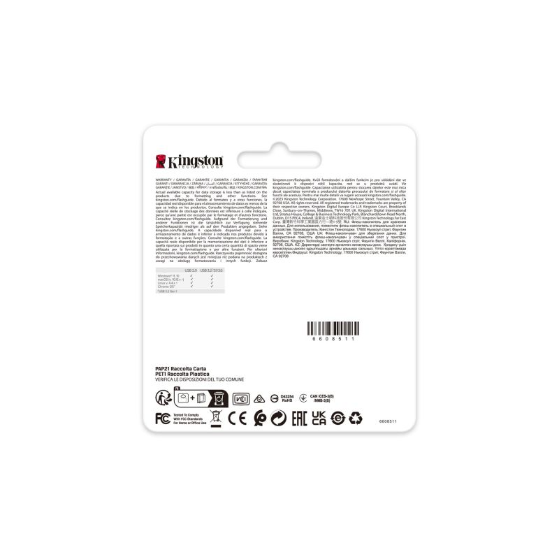 2. KINGSTON FLASH 128GB USB3.2 Gen.1 DataTraveler