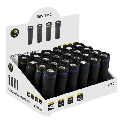 3. Entac EFL-ZOOM-PL Flashlight Black LED Hand Flashlight