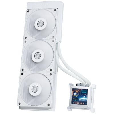 2. Lian Li Hydroshift LCD 360 ARGB Liquid Cooling, Fanless, White