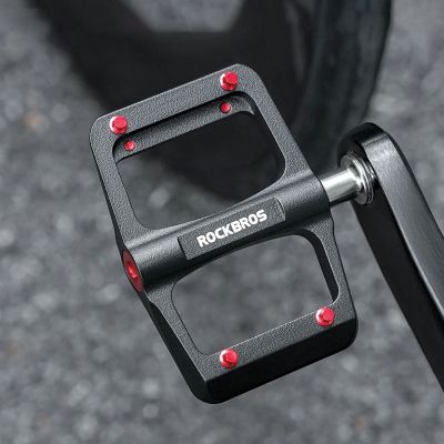 7. Rockbros BP2603 Platform Bicycle Pedals with Titanium Axle and Magnesium Alloy Bearings - Black