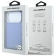 8. Karl Lagerfeld Grained Allover Logo Metal Elongated MagSafe Case for iPhone 17 Pro / 18 Pro - Blue