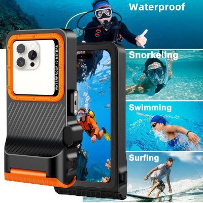 6. Tech-Protect IPX8 Pro Waterproof Phone Case - Orange and Black