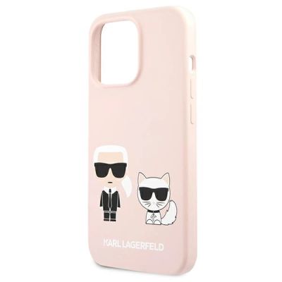 6. Karl Lagerfeld Silicone Karl&Choupette Case for iPhone 13 Pro / iPhone 13 - Light Pink