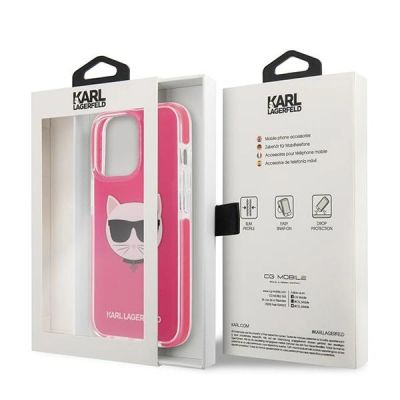 8. Karl Lagerfeld Choupette Head case for iPhone 13 Pro Max - fuchsia