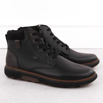 28. Men’s Black Waterproof Leather Boots with Warm Lining Rieker B3343-00