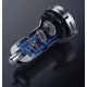 13. Baseus 2x USB 4.8A 24W car charger with LCD + 3in1 cable USB - USB Type C / micro USB / Lightning 1.2m black (TZCCBX-0G)