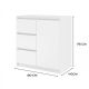 4. CHEST OF DRAWERS 1 DOOR 3 DRAWERS WHITE SET