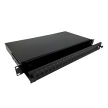 Alantec Fiber optic distribution box 24xSC simplex / 24xLC duplex 19" 1U with front panel and mounting accessories (glands, cable ties), extendable (FOP-1U-24SCS-C)