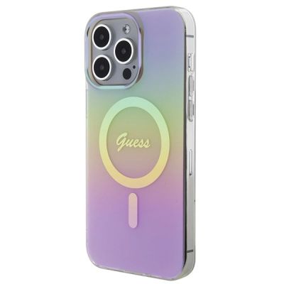 2. Guess IML Iridescent MagSafe case for iPhone 15 Pro - pink