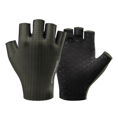Rockbros Breathable Short Finger Cycling Gloves, Size: XXL - Green