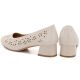 4. Women's openwork beige block heel pumps Sergio Leone SK180