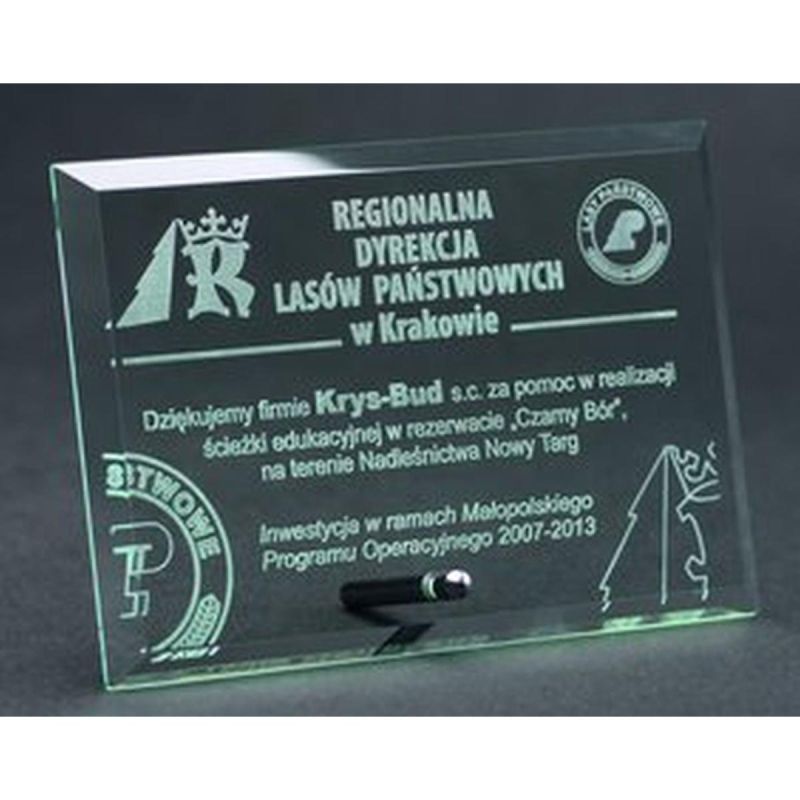 5. Engraved glass trophy