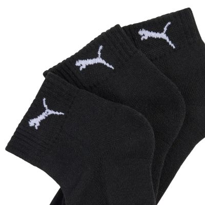 2. Puma Cushioned Quarter Socks 3 Pack Black 938581 01