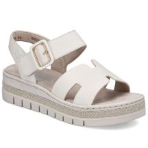 Women's beige wedge sandals Rieker V4952-60