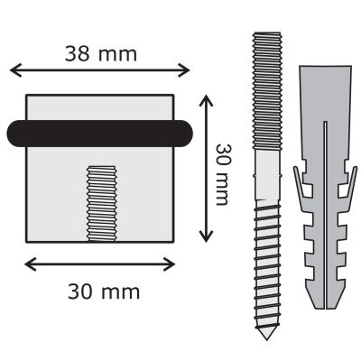 5. 30/30 mm Stainless Steel Door Stopper KOWALSKI