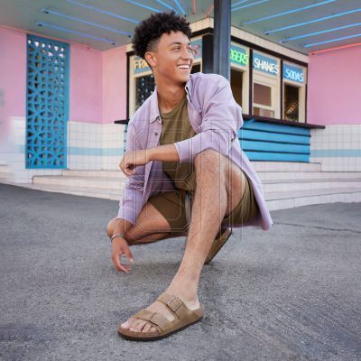 18. Birkenstock Arizona Soft Footbed Oiled Leather Tabacco Brown Narrow Women's/Men's Slides (0552813)
