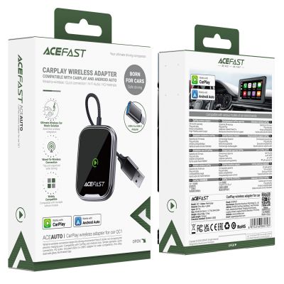 4. Acefast QC1 Wireless Car Adapter - Gray