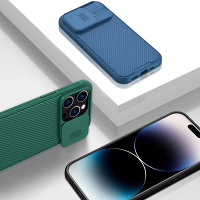 13. Nillkin CamShield Pro Case iPhone 14 Pro Armored Cover Camera Protector Blue