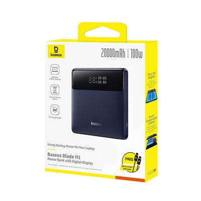 7. Baseus Blade H1 20000mAh 100W Powerbank with Display - Black