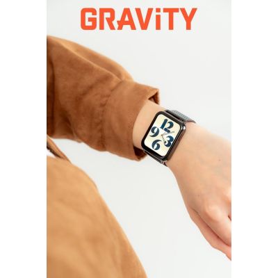 3. Smartwatch Gravity White Black 2 Straps GT17-8