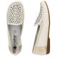 21. Rieker W RKR658 comfortable leather openwork shoes, beige