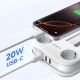 2. Orico APP 15.5W 5in1 Power Strip 2x AC + 2x USB-A + 1x USB-C - White