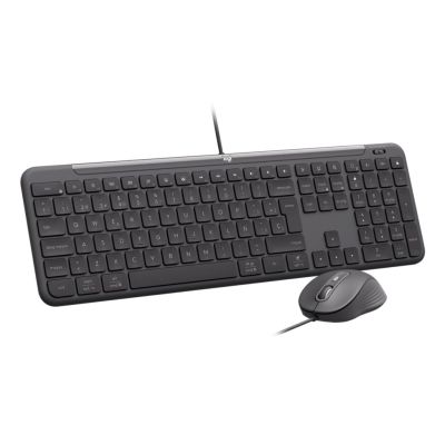 3. Logitech 920-013343 Keyboard Mouse Included Home/Office USB QWERTZ German Graphite
