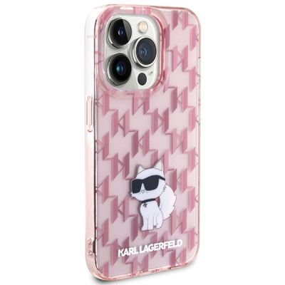 4. Karl Lagerfeld Monogram Choupette iPhone 15 Pro Case - Pink