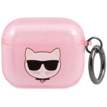 Karl Lagerfeld Glitter Choupette Case for AirPods 3 - Pink