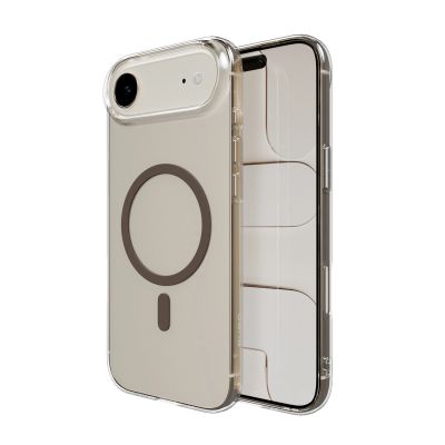 4. Puro Lite Mag TPU+PC Case Compatible with MagSafe for iPhone 17 Air - Transparent with Brown Ring