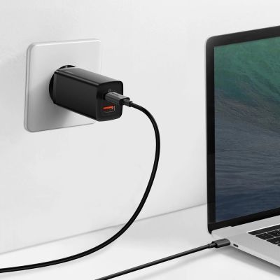9. Baseus GaN2 Lite fast charger 65W USB / USB Type C Quick Charge 3.0 Power Delivery (gallium nitride) black (CCGAN2L-B01)