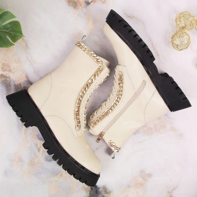 12. Artiker W HBH40 Insulated Leather Ankle Boots with Chain