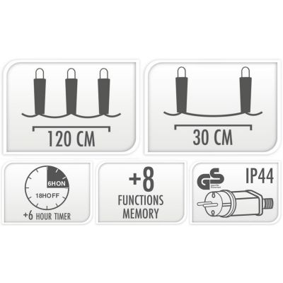 15. CHRISTMAS TREE LIGHTS LIGHT CURTAIN 120x120 CM 235LED MULTICOLOR STARS