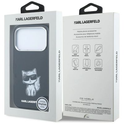 8. Karl Lagerfeld IML Choupette Body Sketch Print MagSafe Case for iPhone 17 Pro Max / 18 Pro Max - Black