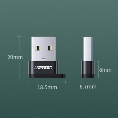 12. Ugreen US280 50568 USB-C 3.1 (female) / USB-A 2.0 (male) adapter - black