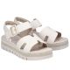 2. Women's beige wedge sandals Rieker V4952-60