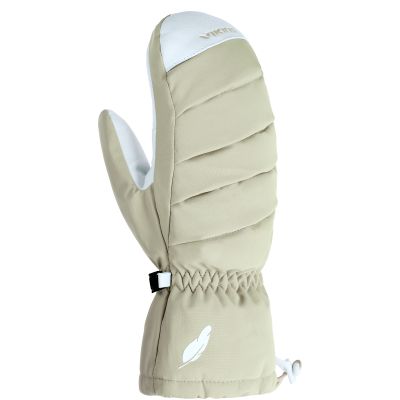 2. VIKING Ogama Women’s Down Ski Gloves, Lobster Mittens, Beige
