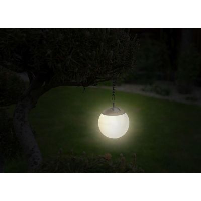 14. SOLAR LAMP PLASTIC BALL HANGING WITH CLIP 10X30CM