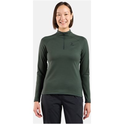 2. ODLO ESSENTIAL LIGHT Mid Layer 1/2 Zip Green Women's Hoodie-Free Sweatshirt