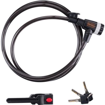 BICYCLE LOCK WITH CABLE LOCK 10x1800MM WITH HANDLE BLACK+DECKER