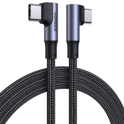 Ugreen US335 70696 angled USB-C - USB-C PD QC FCP 100W 5A 480Mb/s 1m cable - black