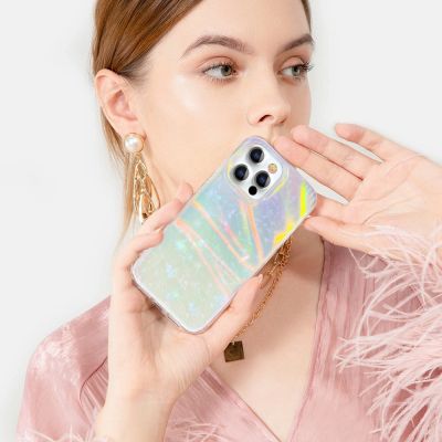 2. Kingxbar Shell Series luxury elegant phone case for iPhone 13 Pro pearl-mint