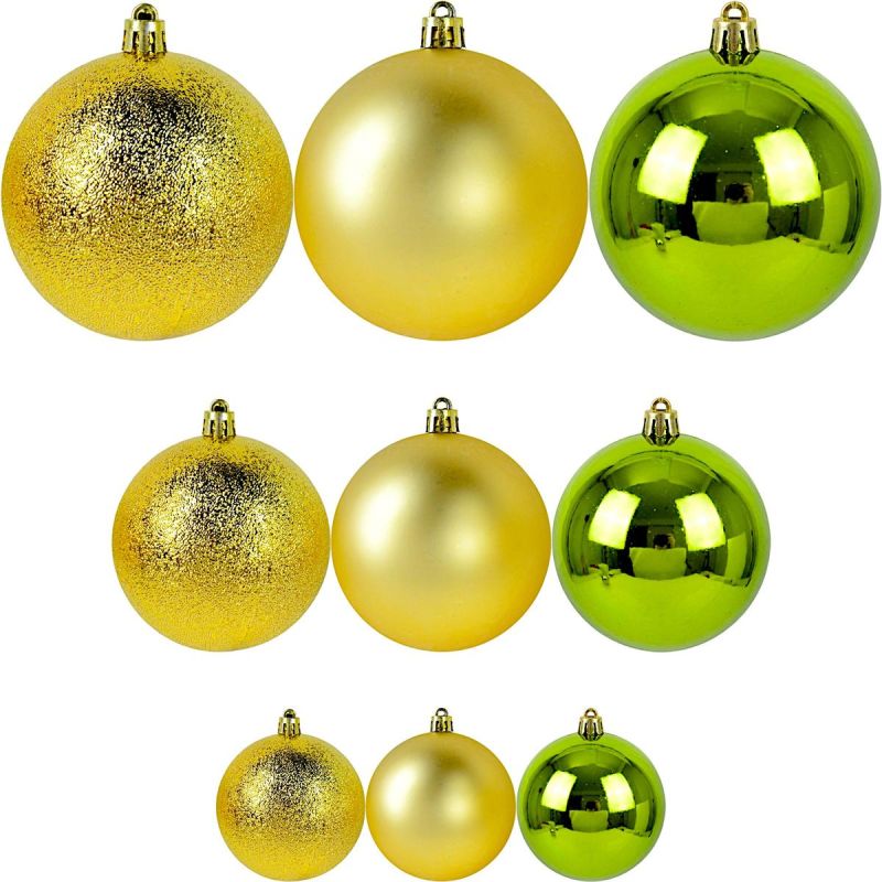 30. DECORATIVE PLASTIC BAUBLE SAFE 46 PCS GOLD MICA