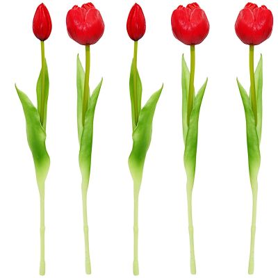 25. BOUQUET OF 5 RED PEONY TULIPS 39 CM LIFE-LIKE SPRING DECORATION