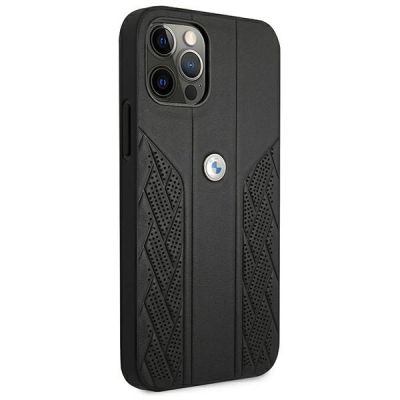 4. BMW Leather Curve Perforate Case for iPhone 12 Pro Max - Black
