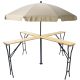 6. WOODEN CROSS-BANDED FOLDABLE PICNIC BAR TABLE