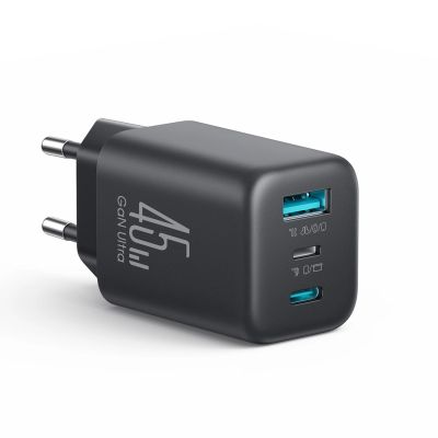 3. Joyroom JR-TO1 GaN 45 USB-C Lightning USB-A Wall Charger - Black