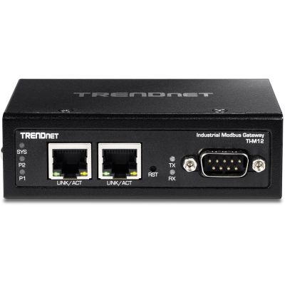 4. TRENDnet TI-M12 Industrial Gateway - 100Mb LAN, RS-232, RS-485, Modbus, RS-442 - DC - Wall/DIN rail mountable - TAA compliant